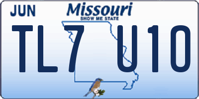 MO license plate TL7U1O