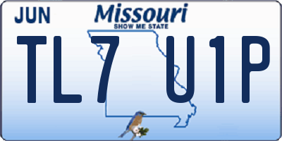 MO license plate TL7U1P