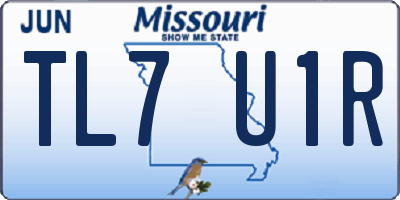 MO license plate TL7U1R