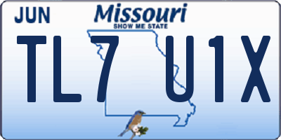 MO license plate TL7U1X