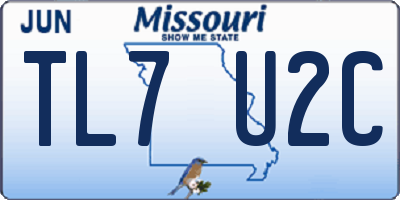 MO license plate TL7U2C