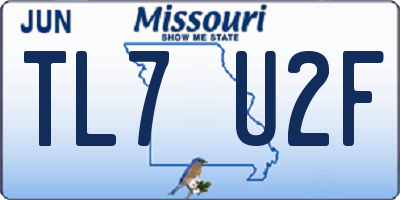 MO license plate TL7U2F