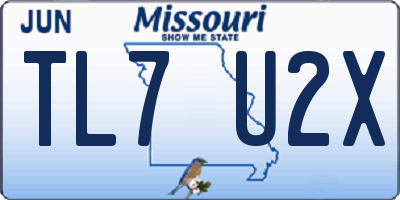 MO license plate TL7U2X