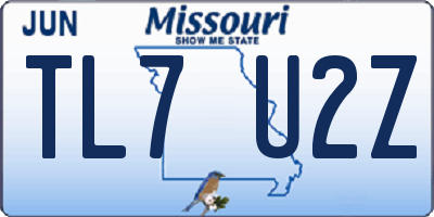 MO license plate TL7U2Z