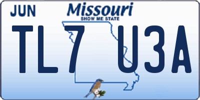 MO license plate TL7U3A
