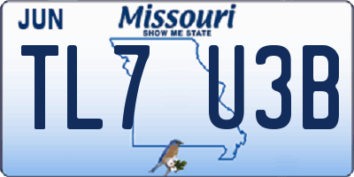 MO license plate TL7U3B