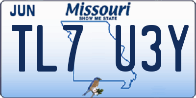 MO license plate TL7U3Y