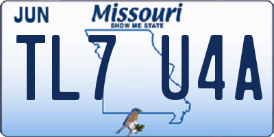 MO license plate TL7U4A