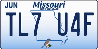 MO license plate TL7U4F