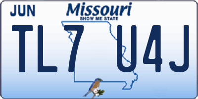 MO license plate TL7U4J
