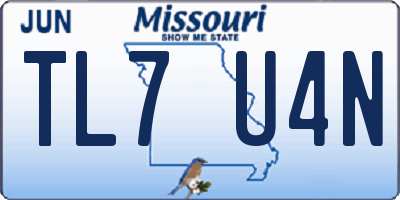 MO license plate TL7U4N