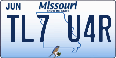 MO license plate TL7U4R