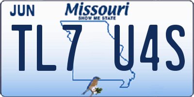 MO license plate TL7U4S