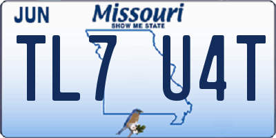 MO license plate TL7U4T