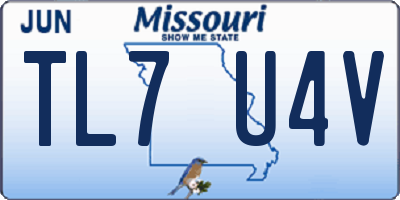 MO license plate TL7U4V
