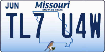 MO license plate TL7U4W