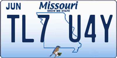 MO license plate TL7U4Y