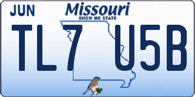 MO license plate TL7U5B