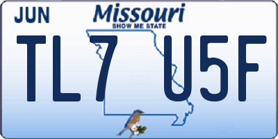 MO license plate TL7U5F