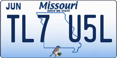 MO license plate TL7U5L