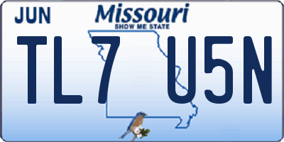 MO license plate TL7U5N