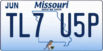 MO license plate TL7U5P