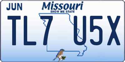 MO license plate TL7U5X