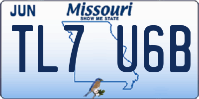 MO license plate TL7U6B