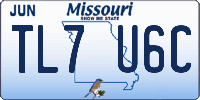 MO license plate TL7U6C