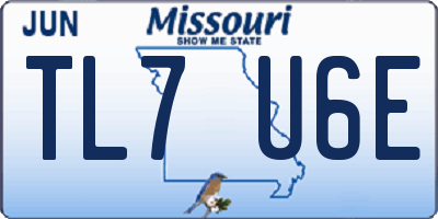 MO license plate TL7U6E
