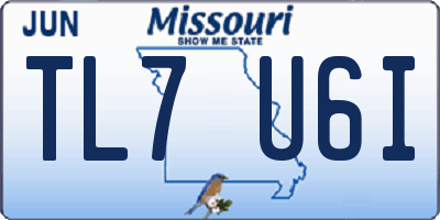 MO license plate TL7U6I