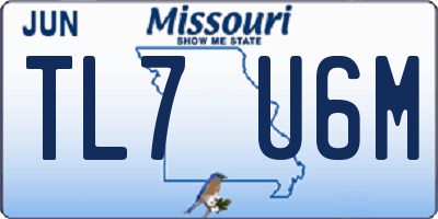 MO license plate TL7U6M