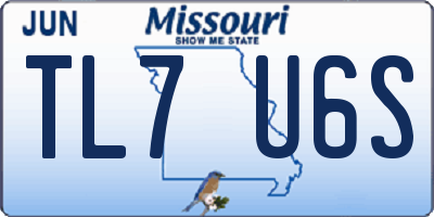 MO license plate TL7U6S