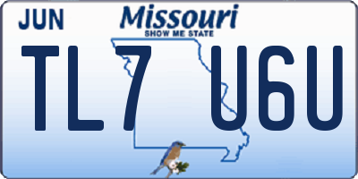 MO license plate TL7U6U