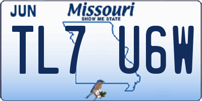 MO license plate TL7U6W