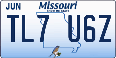 MO license plate TL7U6Z