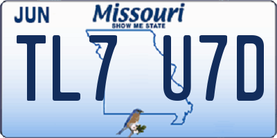 MO license plate TL7U7D