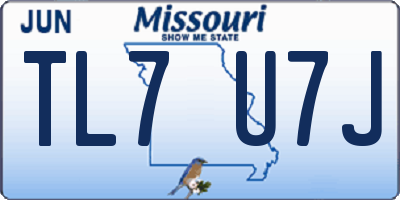 MO license plate TL7U7J