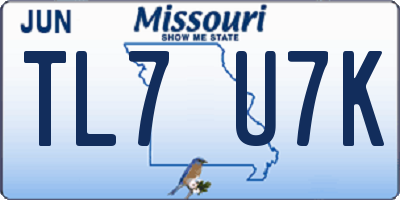 MO license plate TL7U7K