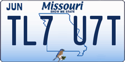 MO license plate TL7U7T