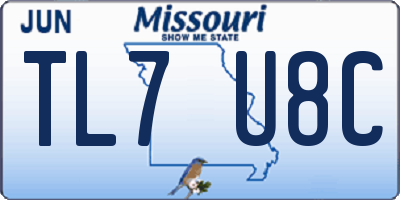 MO license plate TL7U8C