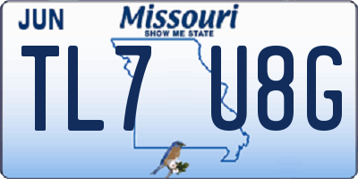 MO license plate TL7U8G