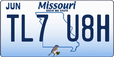 MO license plate TL7U8H