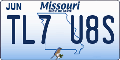 MO license plate TL7U8S