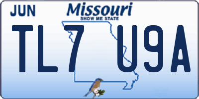 MO license plate TL7U9A