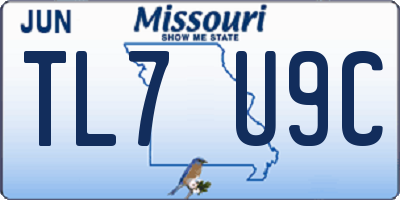 MO license plate TL7U9C