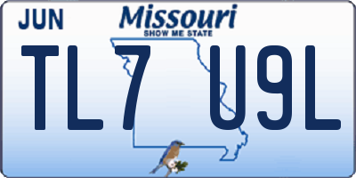 MO license plate TL7U9L