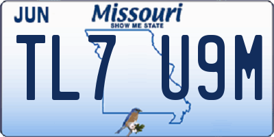 MO license plate TL7U9M