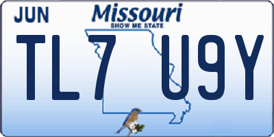 MO license plate TL7U9Y
