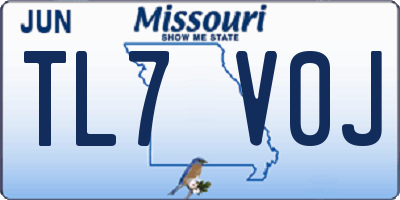 MO license plate TL7V0J